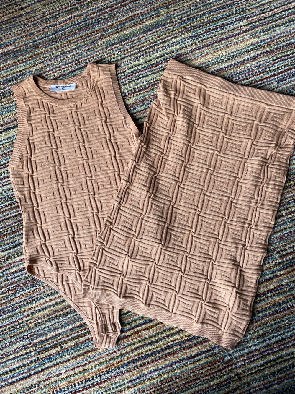 Tan Textured Knit Two-Piece Set NWOT